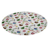 Kerstillustratie Mix Patroon Snijplank (Hoek)