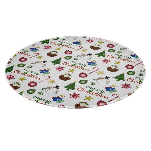 Kerstillustratie Mix Patroon Snijplank (Hoek)