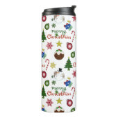 Kerstillustratie Mix Patroon Thermosbeker (Gedraaid links)