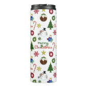 Kerstillustratie Mix Patroon Thermosbeker (Achterkant)