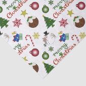 Kerstillustratie Mix Patroon Tissuepapier (Detail)