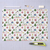 Kerstillustratie Mix Patroon Tissuepapier (Craft)