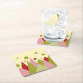 Kerstillustratie sierplanten en bomen kartonnen onderzetters (Insitu)