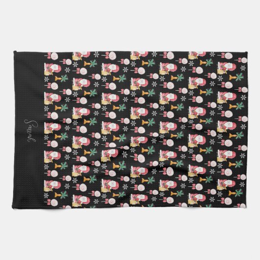 kerstillustratie snoep Kerstmis Theedoek (Horizontaal)