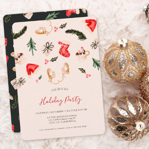 kerstillustratie waterverf feestdag kaart