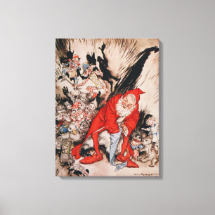 kerstillustraties canvas afdruk