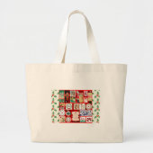 kerstillustraties  feestdag grote tote bag (Voorkant)