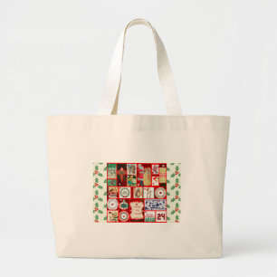 kerstillustraties  feestdag grote tote bag