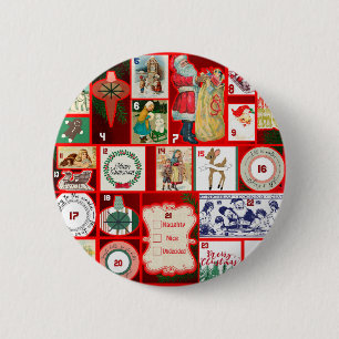 kerstillustraties  feestdag ronde button 5,7 cm