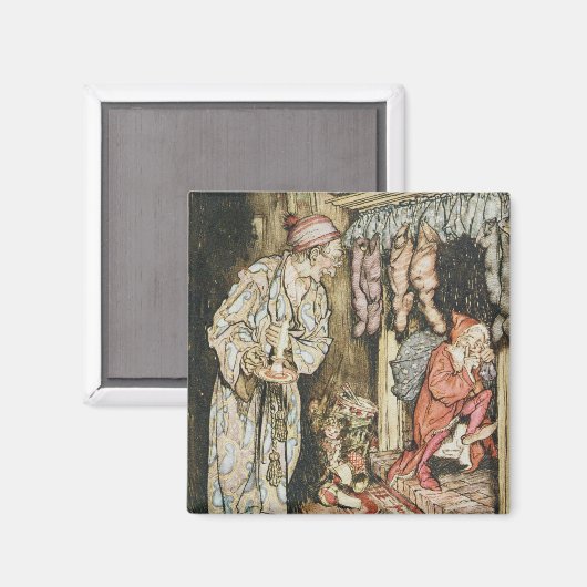 kerstillustraties magneet (Voorkant / Achterkant)