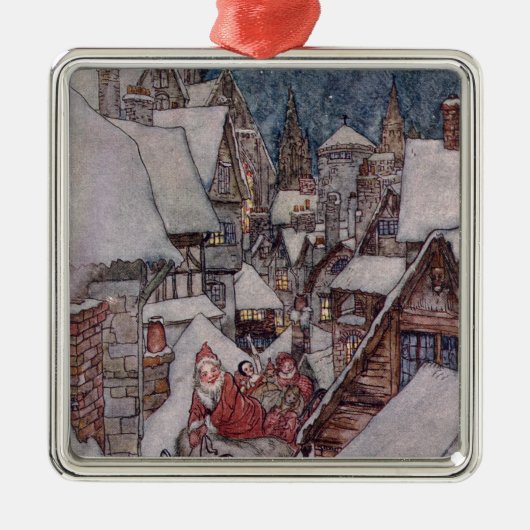 kerstillustraties metalen ornament (Voorkant)