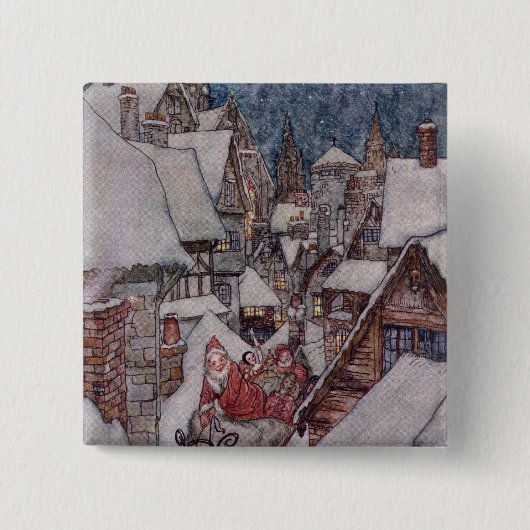 kerstillustraties vierkante button 5,1 cm (Voorkant)