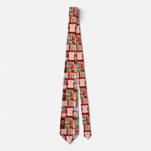 Kerstillustraties Vintage Kerstpret Stropdas