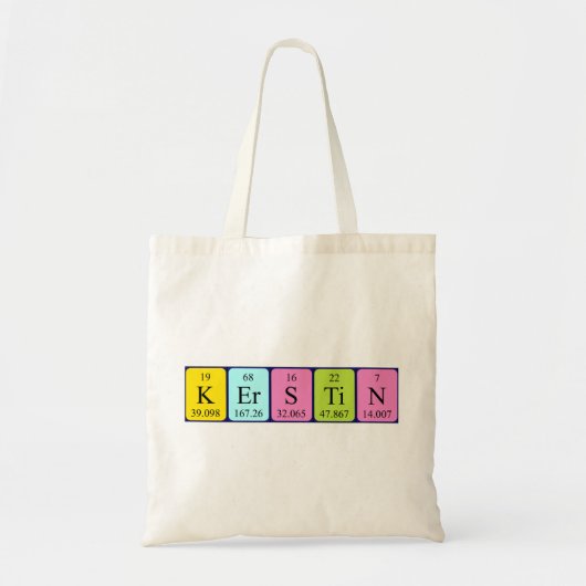 Kerstin periodieke lijstnaam canvas tas (Voorkant)