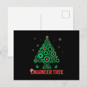 kerstingenieur, boomwerktechniek aankondigingskaart (Voorkant / Achterkant)
