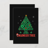 kerstingenieur, boomwerktechniek RSVP kaartje (Voorkant / Achterkant)