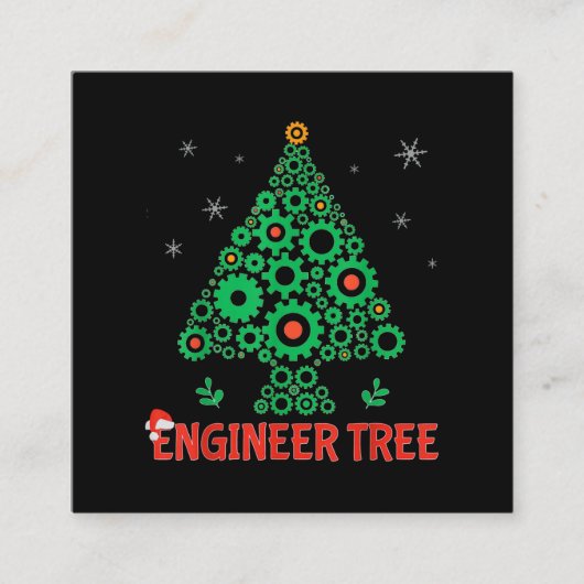 kerstingenieur, boomwerktechniek vierkante visitekaartje (Voorkant)