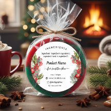 Kerstingrediënt handgemaakt product Label