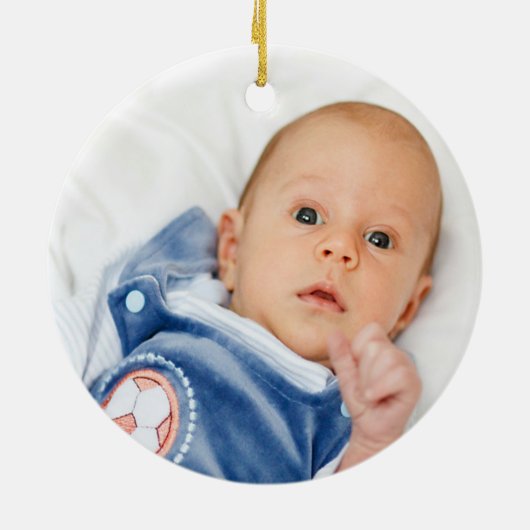 kerstinkerken tonen een blauwe cute keramiek keramisch ornament (Achterkant)