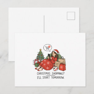 Kerstinkopen Beginnen Morgen – Grappig Briefkaart