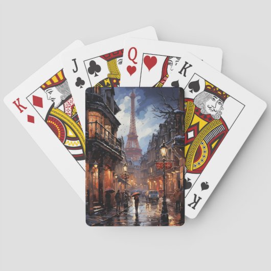 Kerstinkopen in Parijs Pokerkaarten (Achterkant)