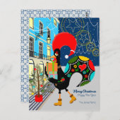 Kerstinkopen met de Portugese Haan Briefkaart (Voorkant / Achterkant)
