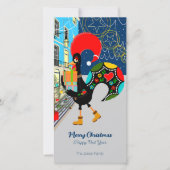 Kerstinkopen met de Portugese Haan Feestdagenkaart (Voorkant)