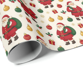Kerstinktwpapier met Jolly Santa Cadeaupapier