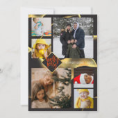 kerstinky Abstract Black Holly Jolly Foto Kaart (Voorkant)