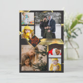 kerstinky Abstract Black Holly Jolly Foto Kaart (Staand voorkant)