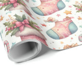 Kerstinpakken met kousen en cadeaus cadeaupapier (Rol Hoek)