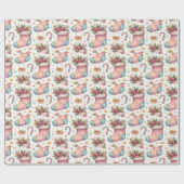 Kerstinpakken met kousen en cadeaus cadeaupapier (Vlak)