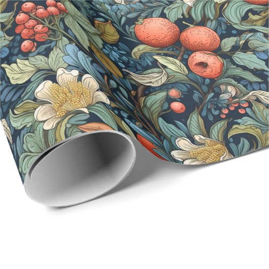 Kerstinpakpapier Art Nouveau Style Cadeaupapier (Rol Hoek)