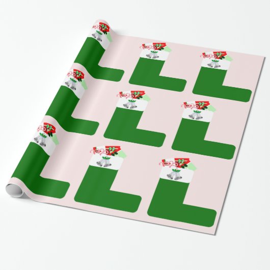 kerstinpakpapier cadeaupapier (Uitgerold)