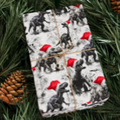 Kerstinpakpapier gepersonaliseerde dinosaurus cadeaupapier
