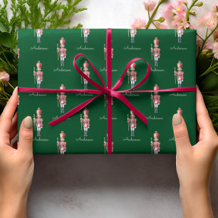 Kerstinpakpapier gepersonaliseerde notenkraker cadeaupapier