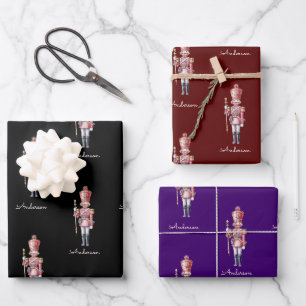 Kerstinpakpapier gepersonaliseerde notenkraker inpakpapier vel