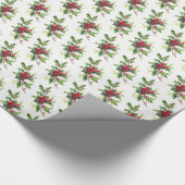 Kerstinpakpapier-Holiday Holly Cadeaupapier (Hoek)