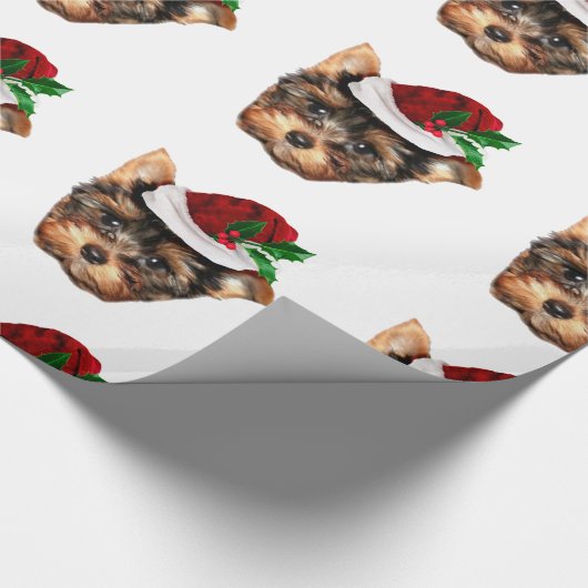 kerstinpakpapier in Yorkshire Terrier White Cadeaupapier (Hoek)