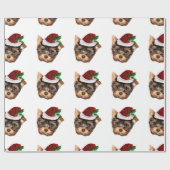 kerstinpakpapier in Yorkshire Terrier White Cadeaupapier (Vlak)