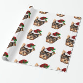 kerstinpakpapier in Yorkshire Terrier White Cadeaupapier (Uitgerold)