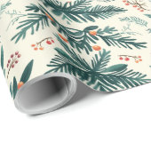 Kerstinpakpapier met gebladerte cadeaupapier (Rol Hoek)