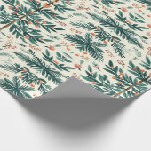 Kerstinpakpapier met gebladerte cadeaupapier (Hoek)