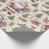 Kerstinpakpapier met kerstman cadeaupapier (Hoek)