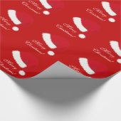 Kerstinpakpapier met kerstman hoed cadeaupapier (Hoek)