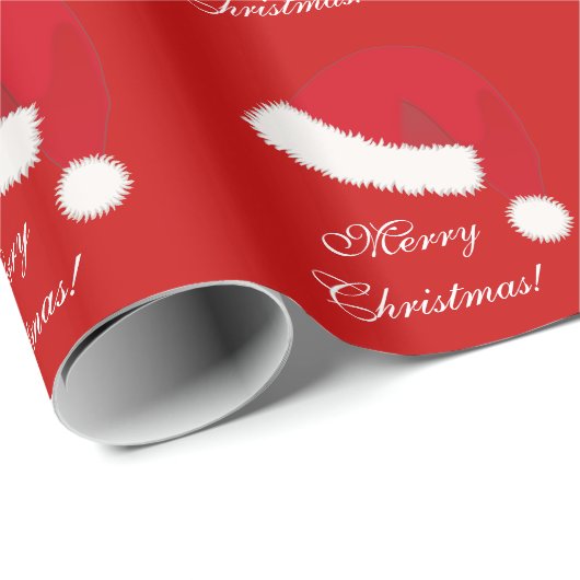 Kerstinpakpapier met kerstman hoed cadeaupapier (Rol Hoek)