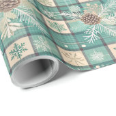 Kerstinpakpapier met pinecones cadeaupapier (Rol Hoek)