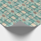 Kerstinpakpapier met pinecones cadeaupapier (Hoek)