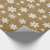 kerstinpakpapier met snowflake patroon cadeaupapier (Hoek)