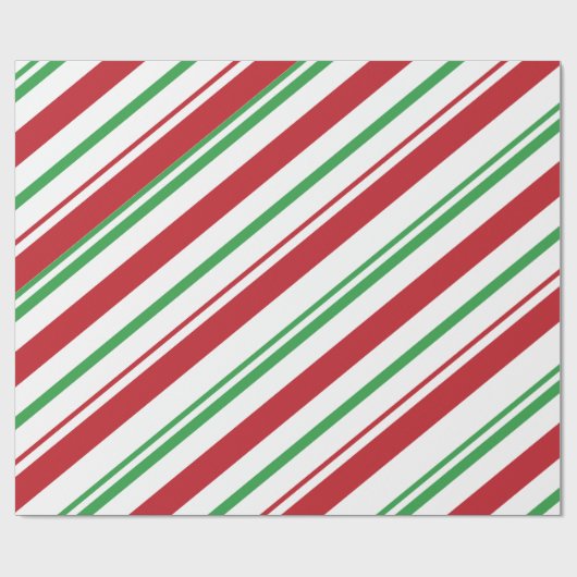 Kerstinpakpapier - Rood, Wit & Groen Cadeaupapier (Vlak)